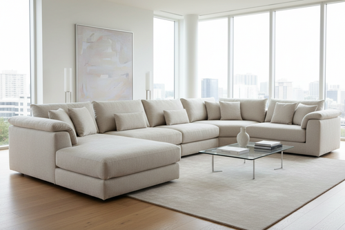 108” Modular Sectional Sofa, Cloud Sectional Couch with Deep Seat, Modern Modular L-Shape Sofa Couch with Chaise