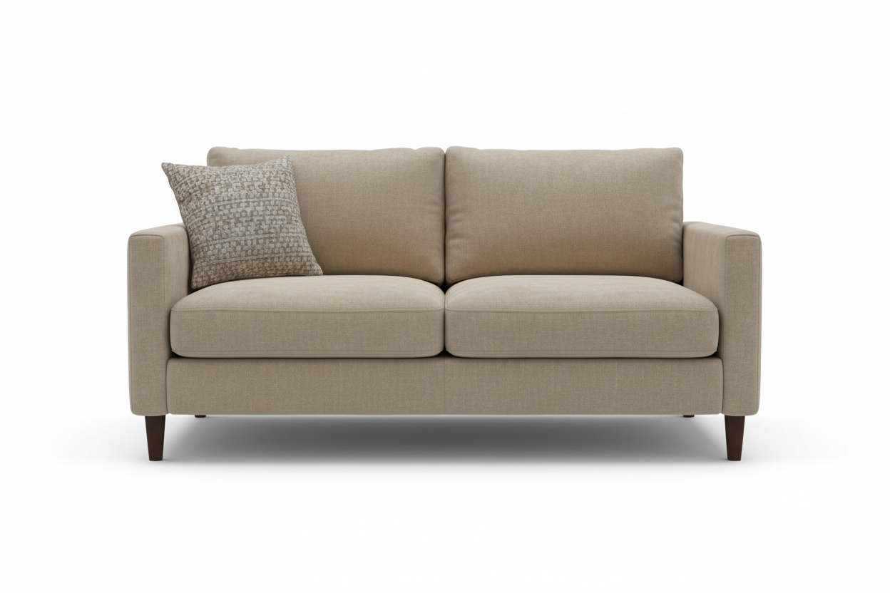 Hanherry Loveseat Sofa, 47” Small Couch for Living Room, Comfy Chenille Fabric Love Seat for Bedroom with Throw Pillow