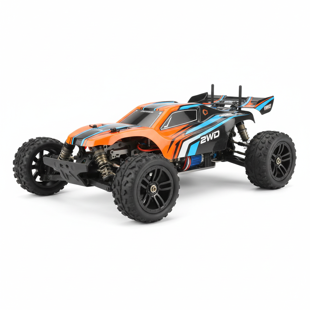 Tecnock RC Cars Remote Control Car for Kids, 1:18 Scale 20 KM/H 2WD Offroad Buggy, 2.4GHz RC Racing Car with USB-C